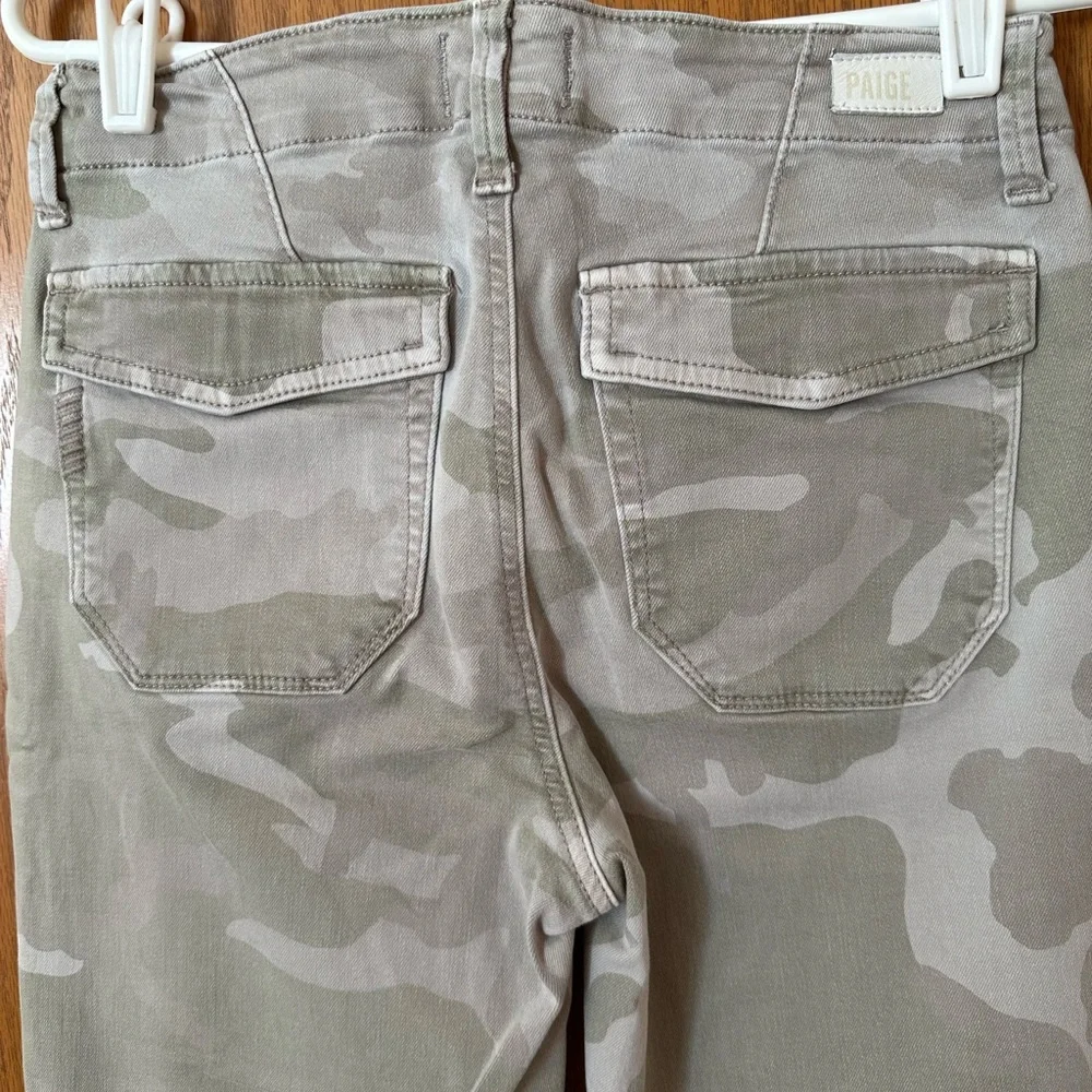 PAIGE Light Gray-Green Camo Cropped Mayslie Joggers - Picture 6 of 7